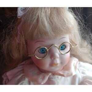 Porcelain Doll | Vintage Glasses Freckles Collectible